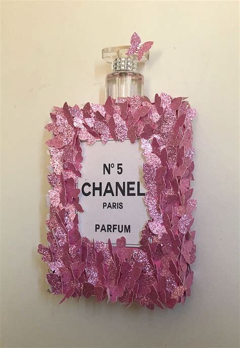 diy chanel perfume glitter|Chanel inspired home decor diy.